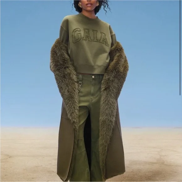 Gap × Cult Gaia Vegan Suede Wrap Coat - Picture 2 of 10